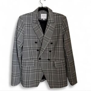 Maison D'Amélie Black and White Plaid Blazer Medium